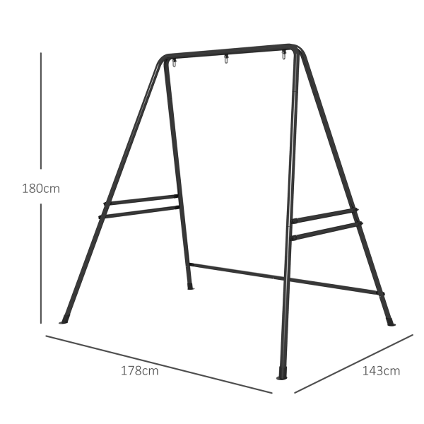 Riipputuolin Runko Teräksestä Valmistettu Teline Ripustustuoliin Max 150 Kg Kantavuus Sisäkäyttöön Musta 178 X 143 X 180 Cm