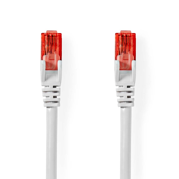 CAT6 Nätverkskabel | RJ45 hane | RJ45 hane | U/UTP | 2.00 m | Rund | PVC | Vit | Label