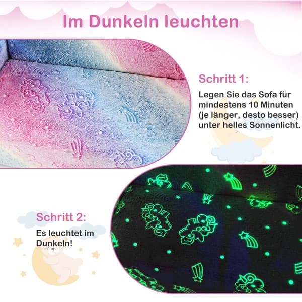 Bäddsoffa för småbarn med filt – Rainbow Design