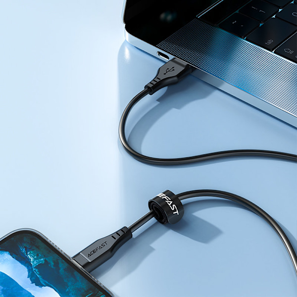 Kaapeli iPhone MFI USB:lle - Lightning 2.4A 1.2m musta
