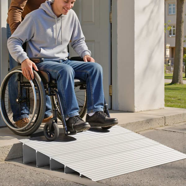 Dørtærskelrampe, 138 mm stigning, aluminium, 363 kg