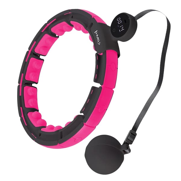 Magnetisk viktad hula-båge, svart/rosa, med disk