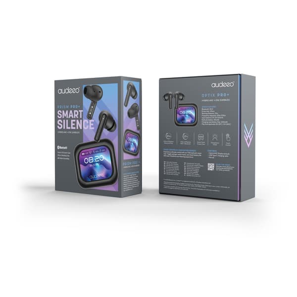 In-Ear TWS-øretelefoner, ANC, ENC, touchscreen-etui, sort