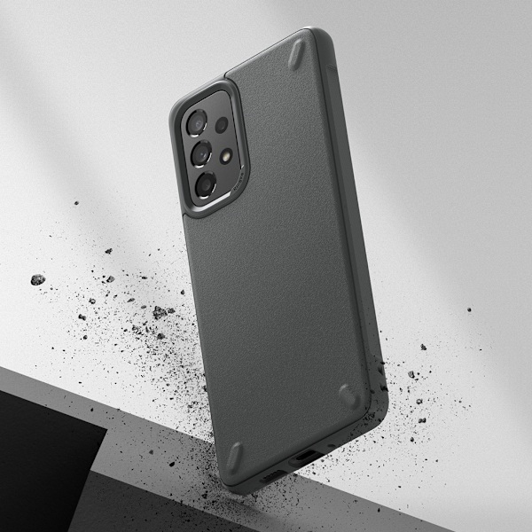 Kestävä ja joustava kotelo ja kansi Galaxy A73 Onyx harmaalle