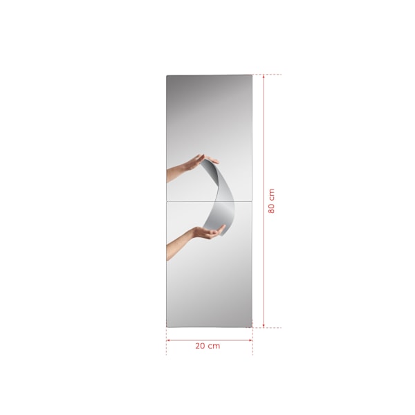 Spegel med Led Belysning Rektangulär - 20 x 80 cm - Vit