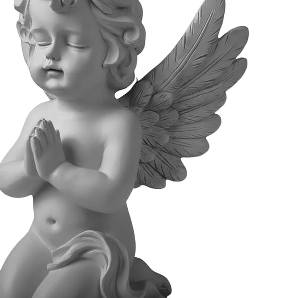 Bedende engelstatue til kirkegård eller have