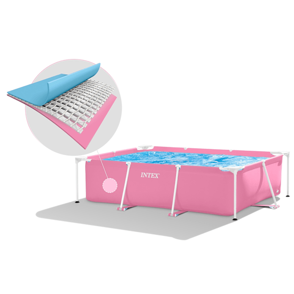 Stor rektangulär ram trädgårdspool 220 x 150 cm INTEX 28266