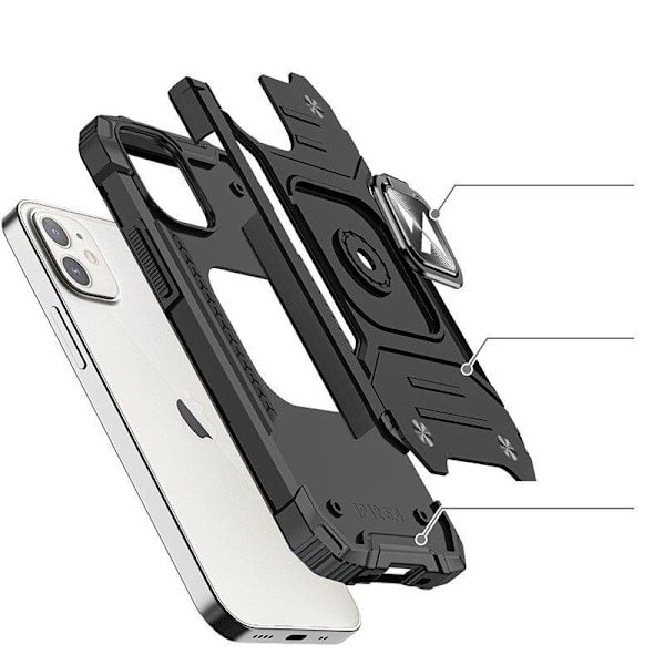 Pansarfodral till iPhone 14, Ring Armor magnetisk hållare, svart