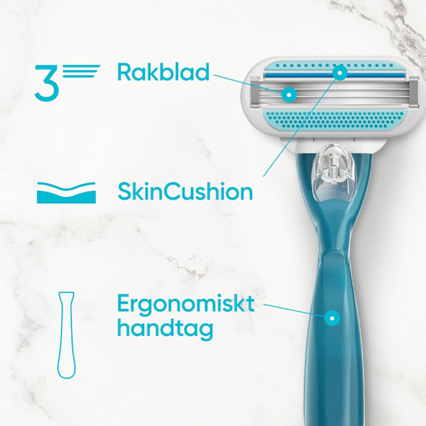 Sileä partakone + 2 partakoneen terää
