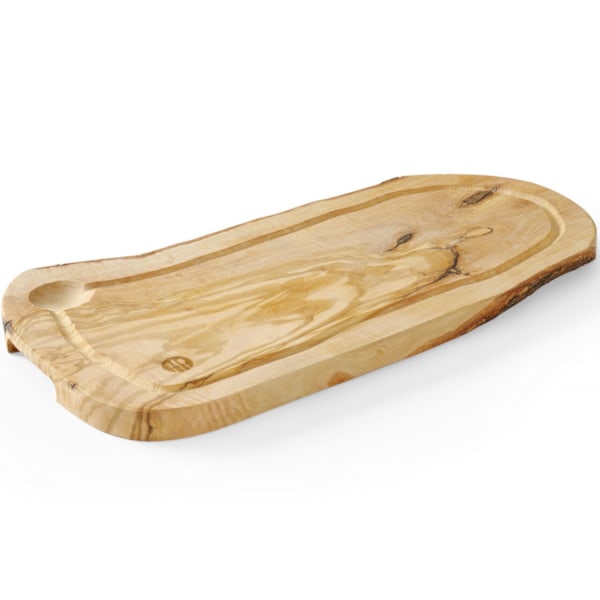 Serveringsbräda i olivträ med spår 400 x 250 x 18 mm - Hendi 505212