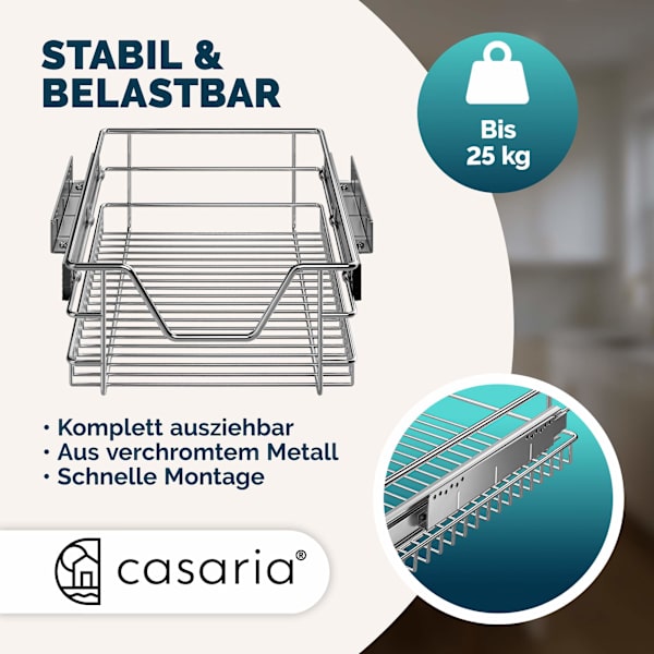 Teleskopisk eftermonteringslåda, 40 cm, förkromad metall