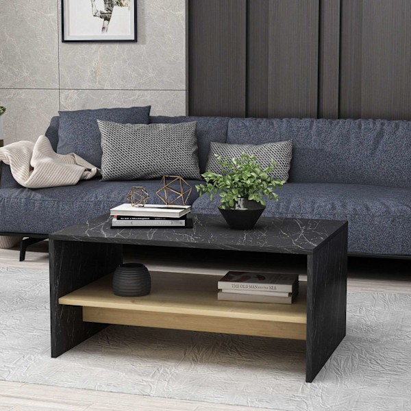 Soffbord Apollon - Svart Marmor, Safir Ek