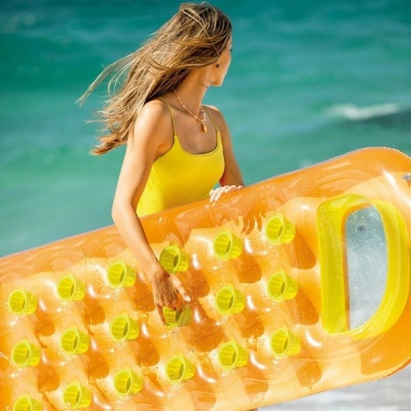 Oppustelig bademadras 188 x 71 cm orange - 58895 INTEX
