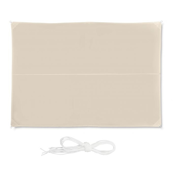 Solsejl rektangulært beige