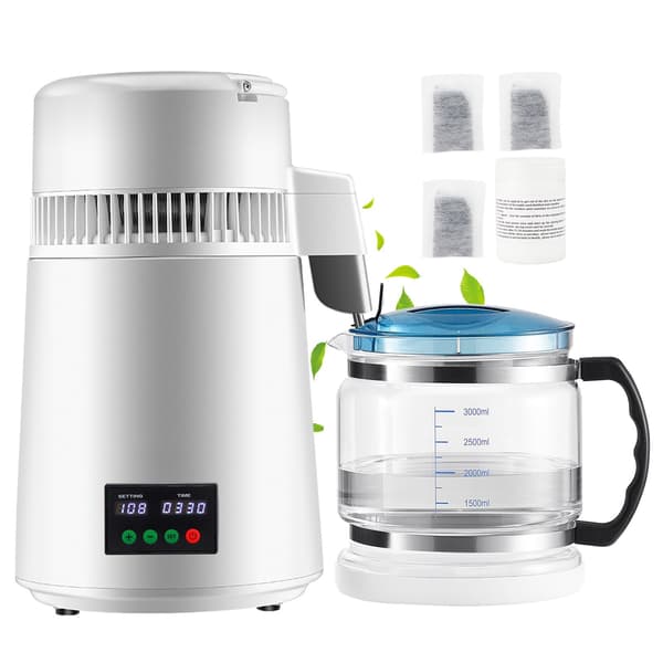 Bänkskåpsvattendestiller 4L, 1L/h, timer, temperaturdisplay