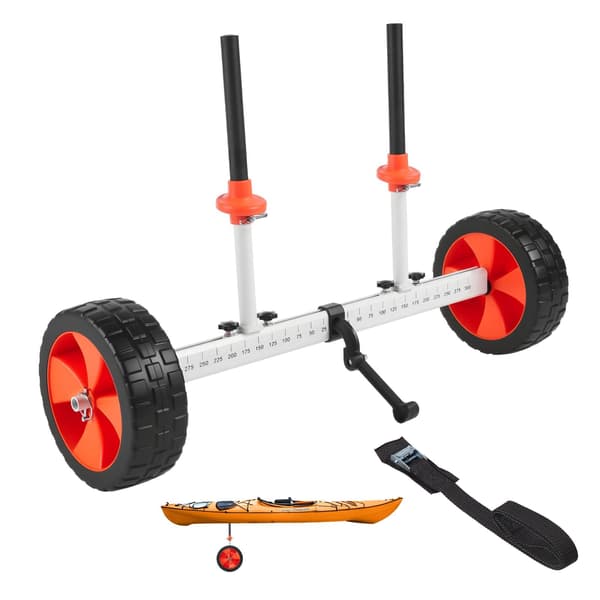 Kajakvagn, kapacitet 100 lb, 25 cm solida PU-däck, stöd