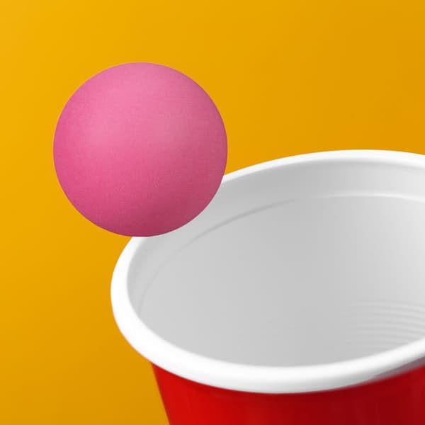 Pink Beer Pong bolde i sæt med 100 stk