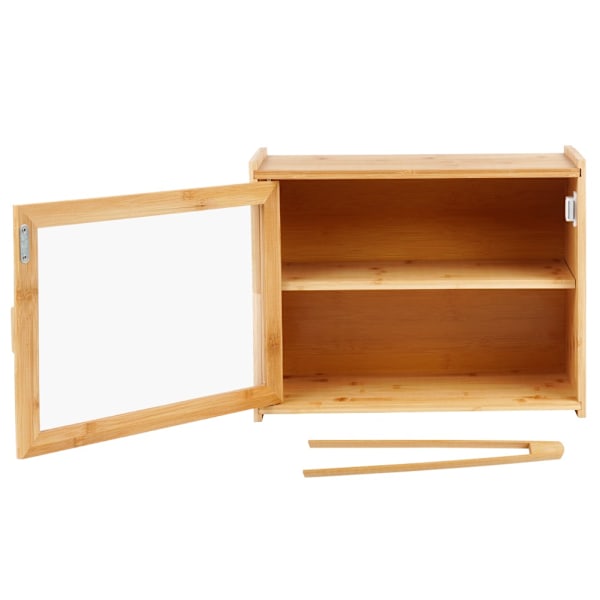 Bambusbrødspand med tang, to-plan, 40x20x31 cm