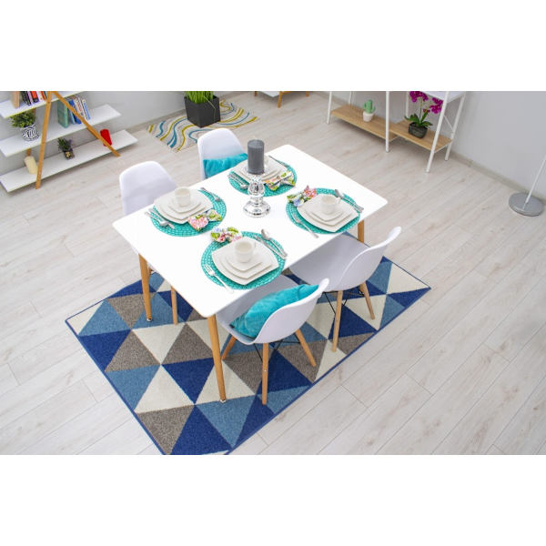 Rektangulært spisebord i træ 120cm x 80cm - hvidt