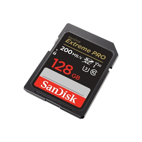 SanDisk Extreme Pro - Flash-minneskort - 128 GB - Video Class V30 / UHS-I U3 / Class10 - SDXC UHS-I