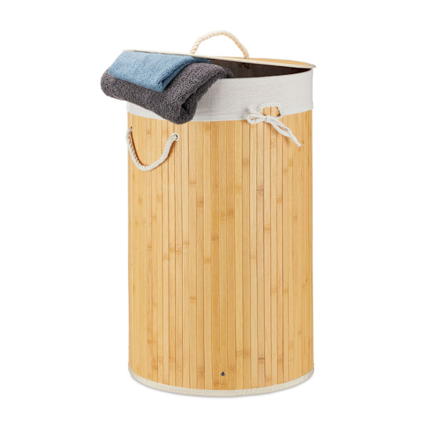 Tvättkorg bambu rund
