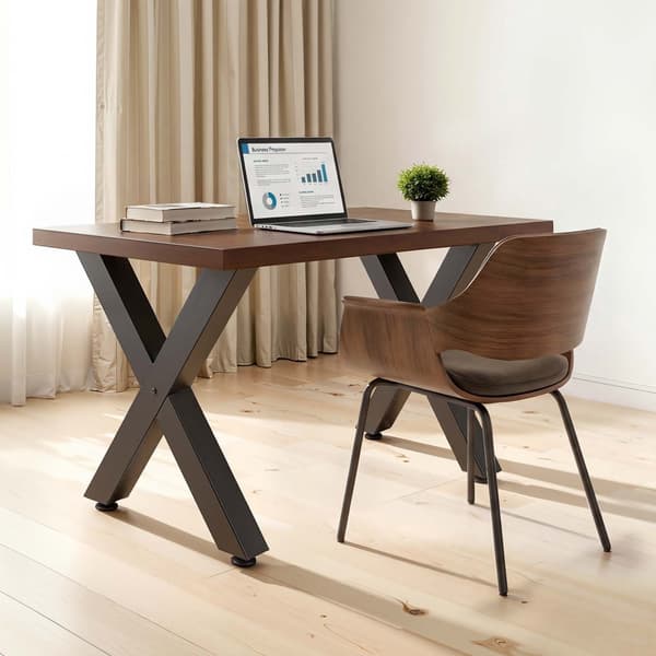 Bordben, X-ramme stål, 750 x 600 mm, 2-pak, sort