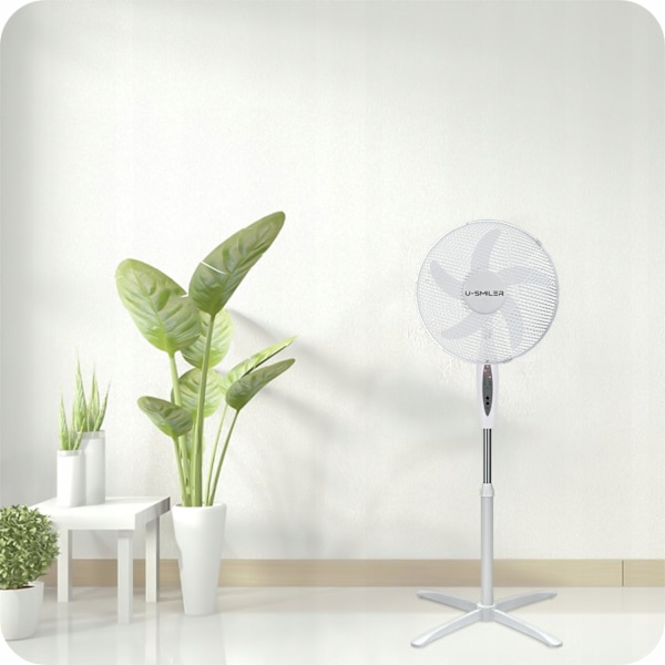 Gulvventilator med fjernbetjening – 3 hastigheder, oscillation, timer