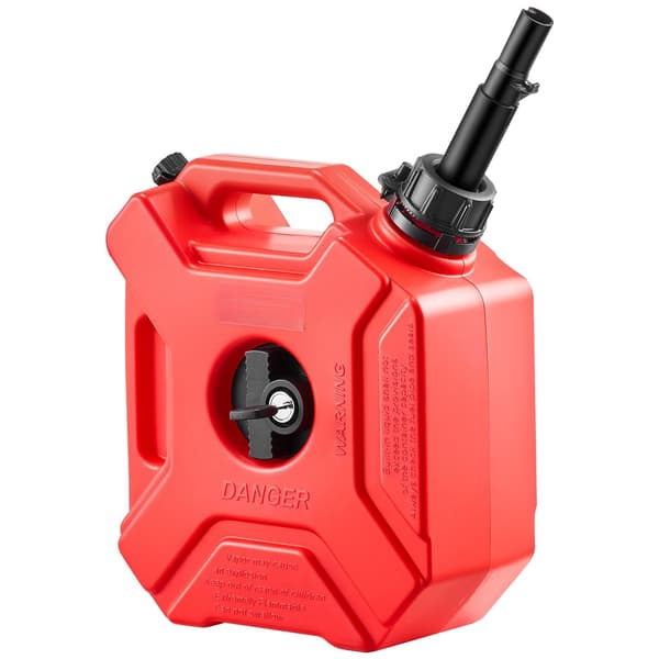 5L bensindunk med pip och låsbart fäste, röd