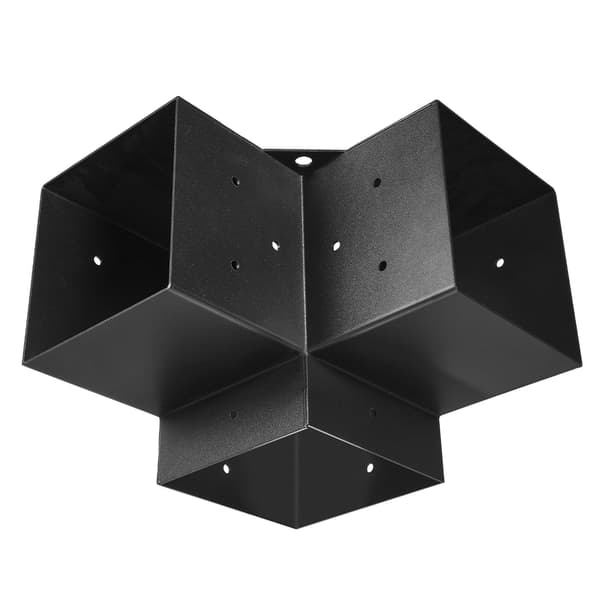 Pergolafästesats, 6x6, 3-vägs kolstål, 4-pack