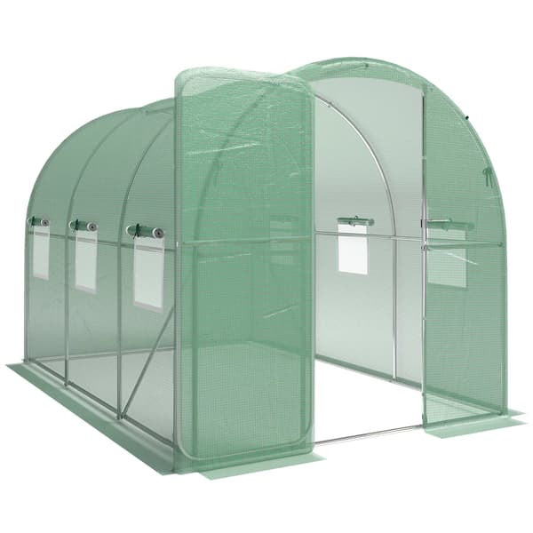 Drivhus i polytunnel, 2x3m, PE-overdækning, stålramme