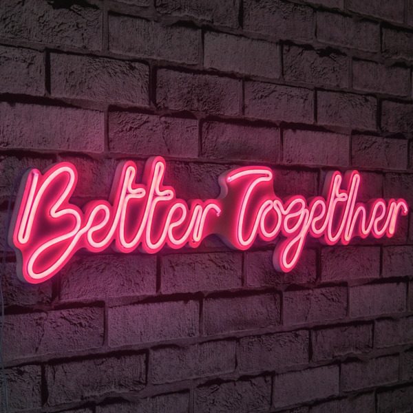 Koristeellinen muovinen led-valaistus Better Together - vaaleanpunainen