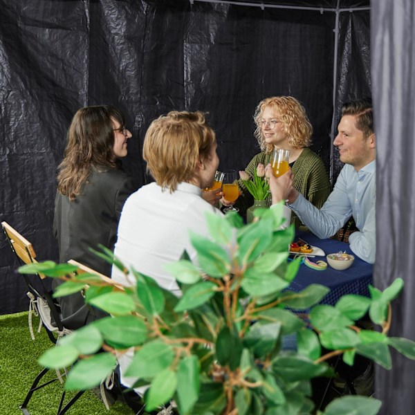 Sidopaneler i grå paviljong - uppsättning om 3