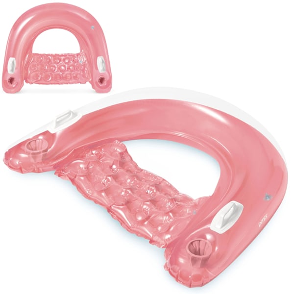 Simstol med handtag 147 x 99 cm rosa INTEX 58859
