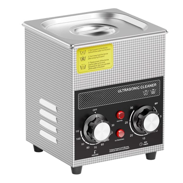 2L ultralydsrenser med varmelegeme, timer og kurv, 60W
