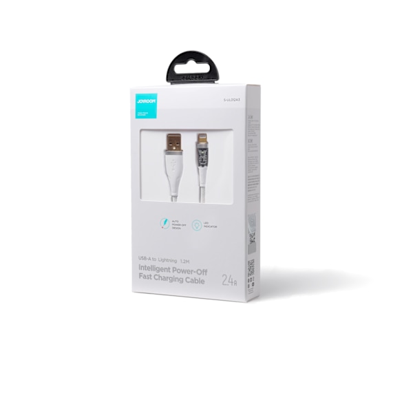 Kaapeli älykytkimellä USB-A - iPhone Lightning 1,2m - valkoinen