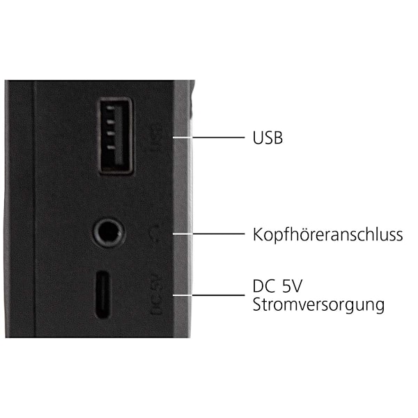 DABMAN 17 bärbar DAB+/FM-radio med Bluetooth Svart