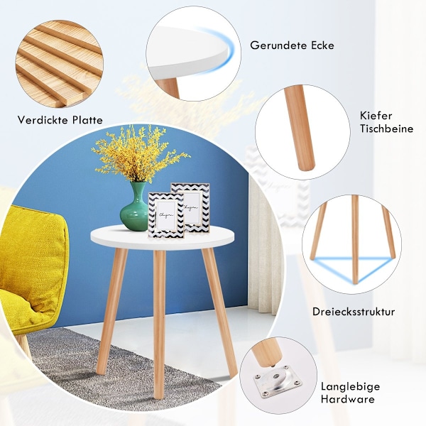 Sofabord, sidebord, spisebord, køkkenbord, natbord, træ, hvid