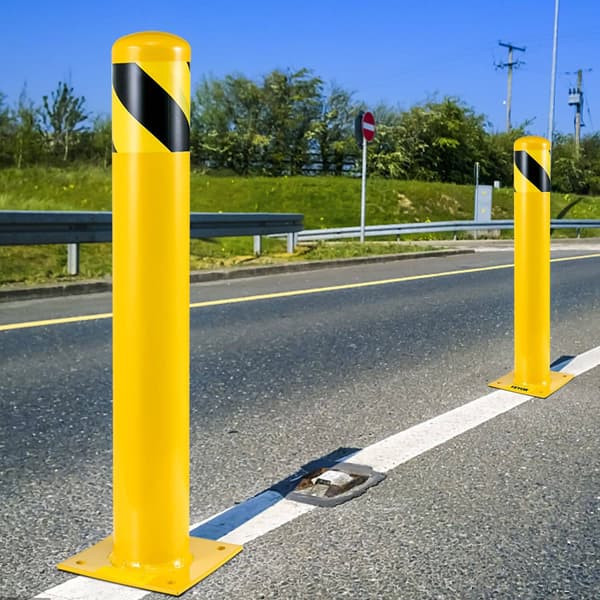 Säkerhetspollare i stål, 112 x 112 cm, 2-pack, med ankare