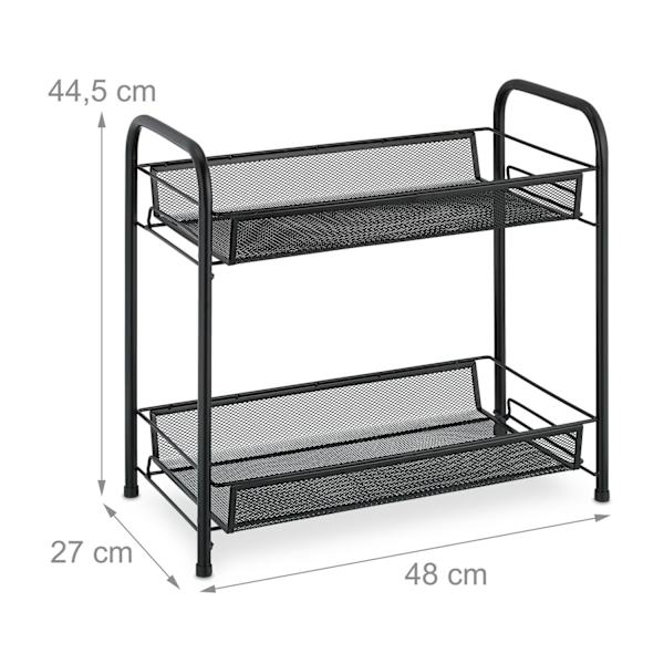 Kryddhylla med 2 metallhyllor