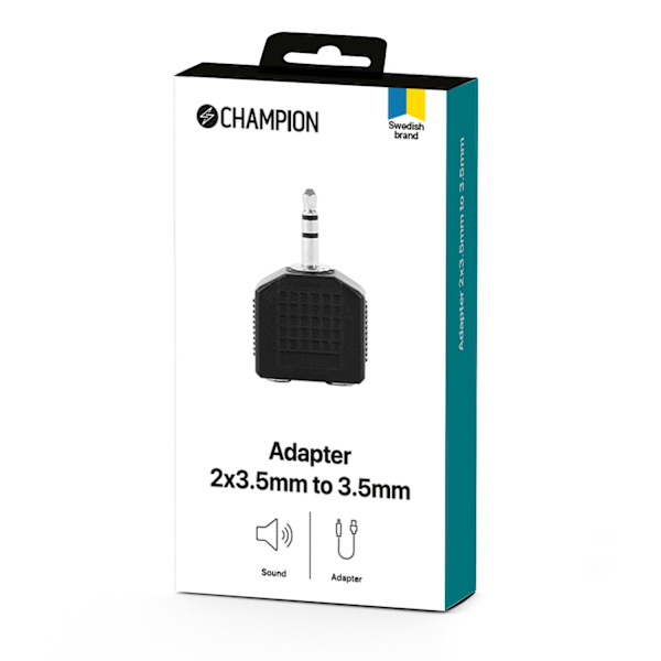 Adapter 3,5 mm han - 2 x 3,5 mm hun