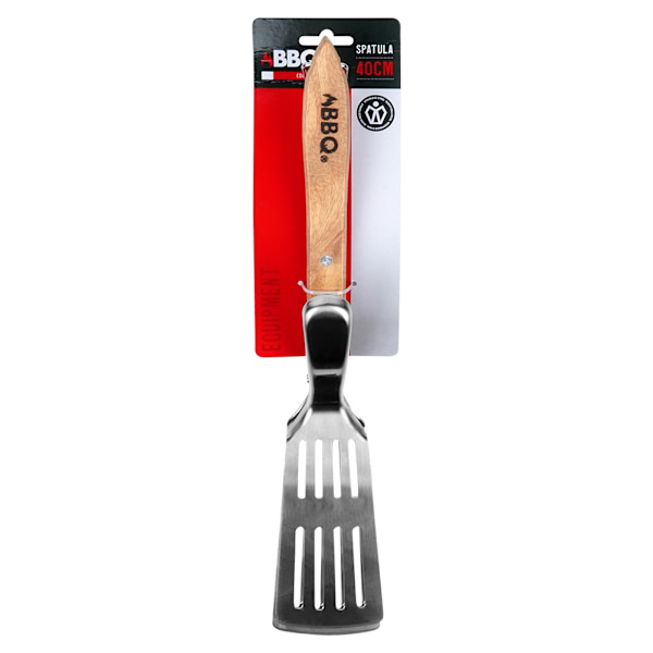 Grillspatel og tang 2i1 stål 40 cm
