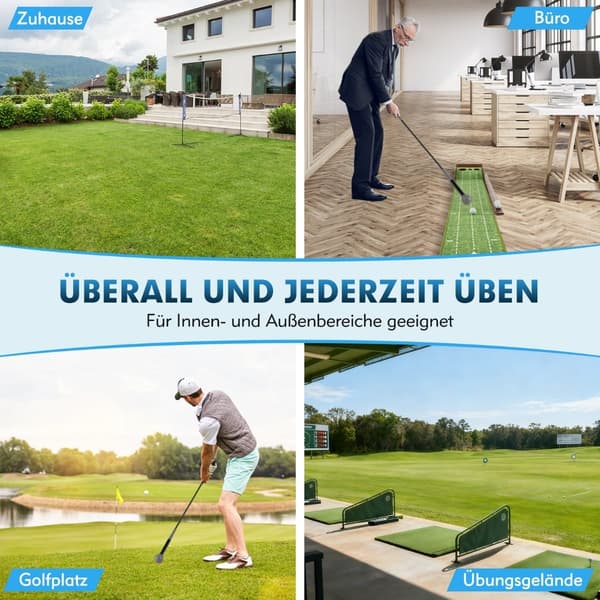Golf Swing Trainer Hjælpemiddel, 100cm, Vægtet Hoved, Grå