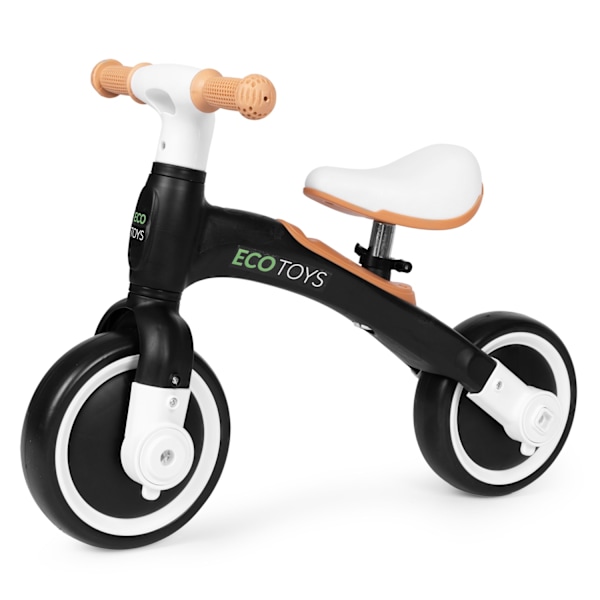 Tasapainopyörä polkimilla - koulutus, 3-in-1, sivupyörät, musta, ECOTOYS