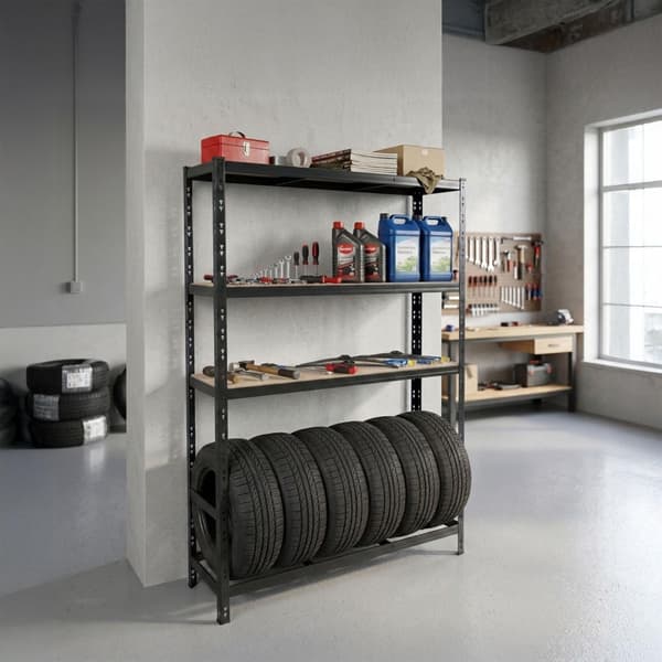 Ståldäckställ, justerbar garageförvaring med 3 hyllor
