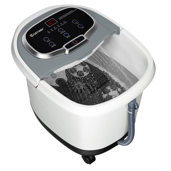 Shiatsu fodspa-massager med varme og timer, grå