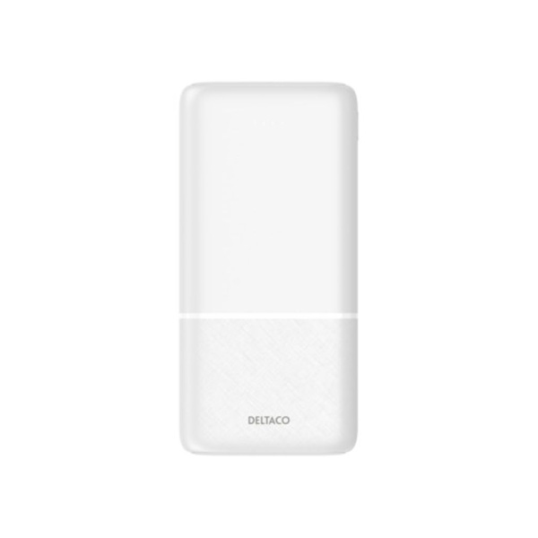 Deltaco Powerbank 20 000 mAh, 2x USB-A, 1x USB-C - Vit