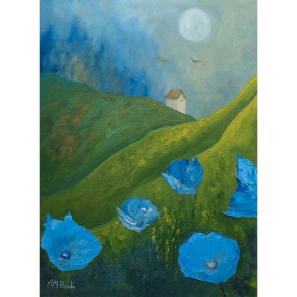 Blue In The Fields - 50x70 cm