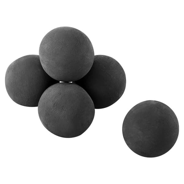 Keramiska eldklot, 125 mm svarta, 6-pack för gaseldar