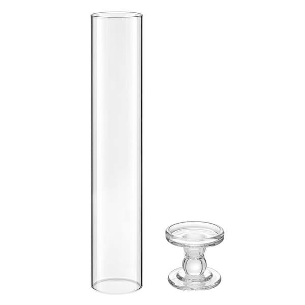 Hurricane ljusstakar, set om 24, 30 cm i klarglas