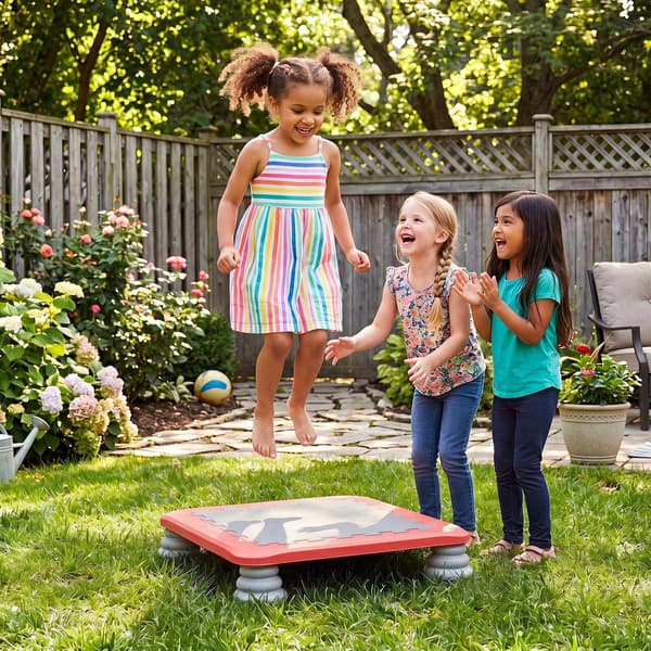Børne mini trampolin, 25,5 tommer, skridsikker, rød